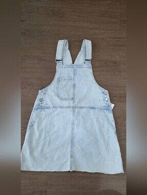 Pull&Bear Light Blue Denim Pinafore Dress